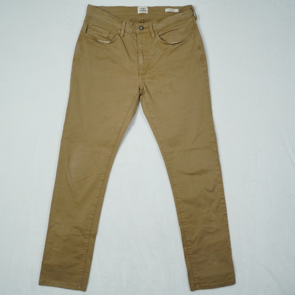 Flint and Tinder 365 Pant Slim Fit Tan Brown Size 31x32 Mens Chino